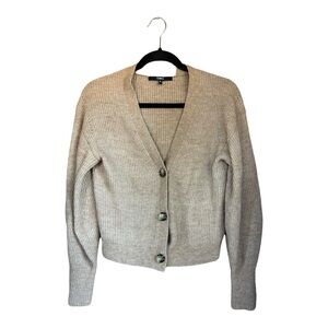 Quince Alpaca-Wool Cropped Cardigan Camel Size Small